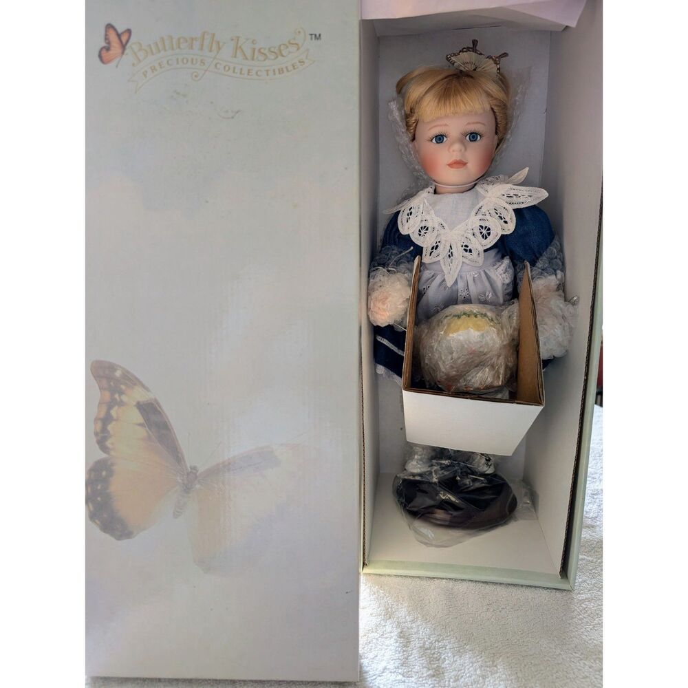 Butterfly Kisses Bob Carlisle Porcelain Doll Birthday Cake NIB NRFB